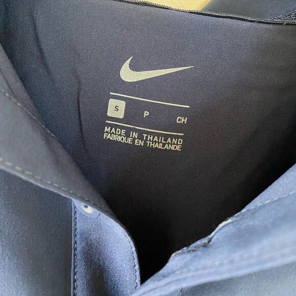 Nike Blue Short Sleeve Quarter Button Down Polo Shirt Football Size Small NWT - Picture 3 of 4